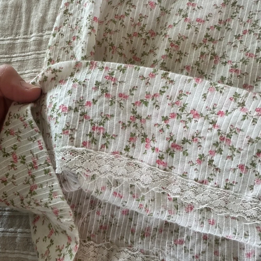 Vintage Floral Kids Nightgown - Pink and White